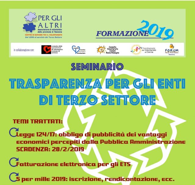 Seminario trasparenza per gli enti del terzo settore