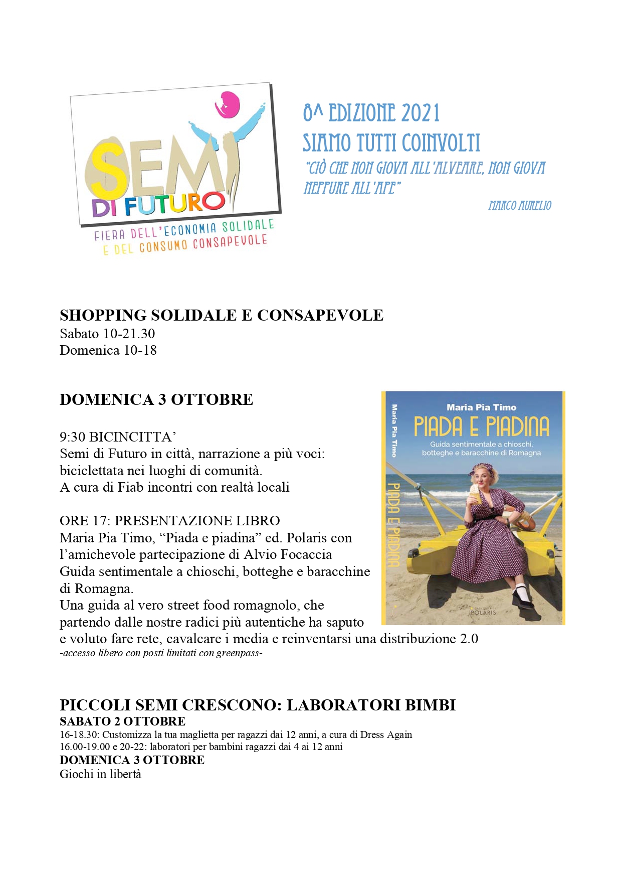 Semi di Futuro - domenica 3 ottobre