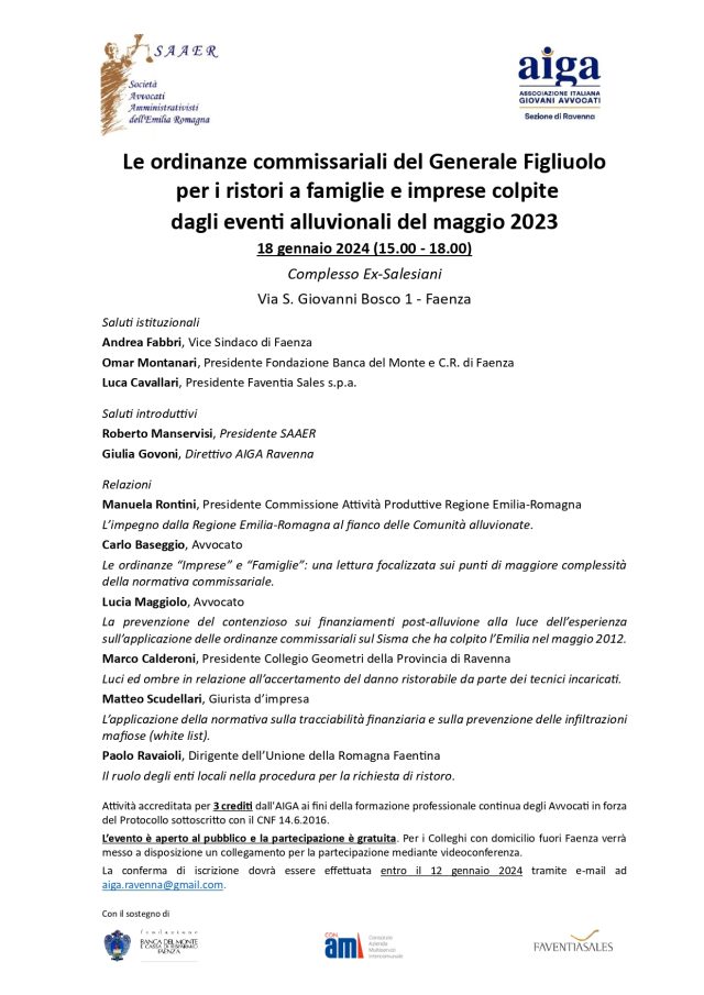 Le ordinanze del Generale Figliuolo per ristori a famiglie e imprese colpite dall’alluvione del maggio ’23