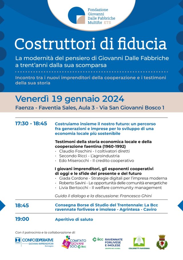 Costruttori di fiducia: La modernità del pensiero di Giovanni Dalle Fabbriche a trent’anni dalla sua scomparsa