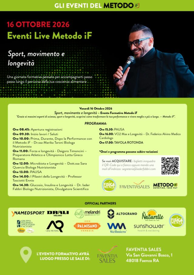 Sport, movimento e longevità: a Faventia Sales torna l’evento di formazione con Iader Fabbri